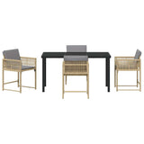 Garden Dining Set 5 pcs Beige Poly Rattan 3380766