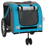 Pet Bike Trailer Blue and Grey Oxford Fabric and Iron 93897
