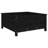 Garden Planter Black 82.5x82.5x39 cm Solid Wood Pine 825300