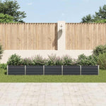 Garden Raised Bed Galvanised Steel 400x80x45 cm Anthracite 47059