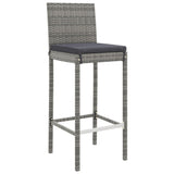 9 Piece Garden Bar Set with Cushions Grey Poly Rattan 3203931