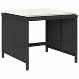 11 Piece Garden Dining Set with Cushions Black Poly Rattan 3211146