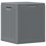 Garden Storage Box Grey PP Rattan 90 L 364059