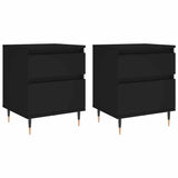 Bedside Cabinets 2 pcs Black 40x35x50 cm Engineered Wood 830655