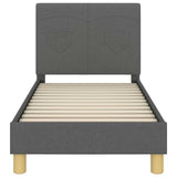 Toddler Bed Frame with Headboard Dark Grey 70 x 140 cm Fabric 42010980