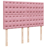 Box Spring Bed with Mattress Pink 140x190 cm Velvet 3290923