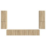 TV Cabinet Set Wall-mounted 4 pcs Sonoma Oak Engineered Wood 3409044