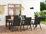 7 Piece Garden Dining Set Black and Brown 3060056