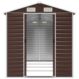Garden Shed Brown 191x385x198 cm Galvanised Steel 3188267