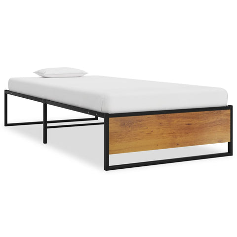 Bed Frame without Mattress Black Metal 90x200 cm 324813