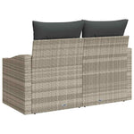 Garden Sofa with Cushion Grey 123 x 62 x 69cm Poly Rattan 42006787