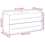 ZNTS 2 Piece Bathroom Furniture Set Concrete Grey Engineered Wood 3324922