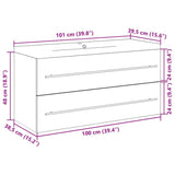 ZNTS 2 Piece Bathroom Furniture Set Concrete Grey Engineered Wood 3324922
