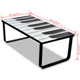 Coffee Table with Piano Printing Glass Top 241174