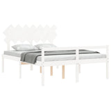 Senior Bed without Mattress White 140x200 cm Solid Wood 3195547