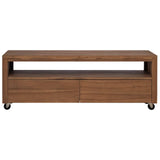 TV Cabinet 110 x 30 x 40 cm Natural Solid Teak Wood 42026902