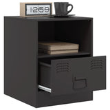 ZNTS Bedside Cabinets 2pcs Black 34.5x39x44 cm Steel 841752