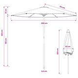 Garden Parasol 230 x 230 cm Polyester Rectangular Cream 42036177