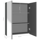 Bathroom Mirror Cabinet 60x15x75 cm MDF Anthracite 331529