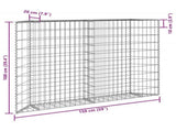 Trapezium Gabion Raised Bed Galvanised Steel 150x20x100 cm 145654