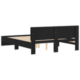 Bed Frame Black Engineered wood, Plywood 140 cm x 190 cm Durable 3207498