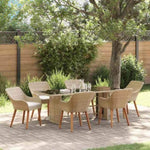 Garden Dining Set with Cushion 7 pcs Beige Poly Rattan 3261629