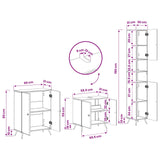 3 Piece Bathroom Cabinet Set BREDA Concrete Grey 3417480
