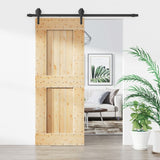 Sliding Door with Hardware Set 80x210 cm Solid Wood Pine 3203204
