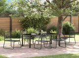 Garden Dining Set 7 pcs Black Powder-Coated Steel 3379391