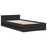 Bed Frame with Drawer without Mattress Black 90x190 cm Single 3280784