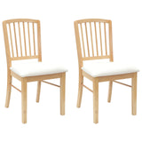 Dining Chairs 2 pcs Natural 50 x 52.5 x 91 cm Solid Rubber Wood 42020455