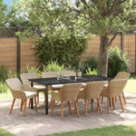 Garden Dining Set with Cushion 9 pcs Beige Poly Rattan 3261704