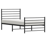 Metal Bed Frame without Mattress with Footboard Black 80x200cm 352328