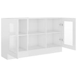 Vitrine Cabinet High Gloss White 120x30.5x70 cm Engineered Wood 802792
