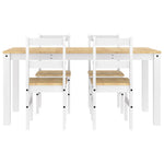 ZNTS 5 Piece Dining Set Panama White Solid Wood Pine 3345181