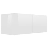 ZNTS 6 Piece TV Cabinet Set High Gloss White Engineered Wood 3079292