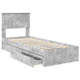 Storage Bed Concrete Grey 75 x 190 cm Engineered Wood 3410850