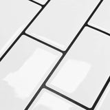 Subway Tile 20 pcs White Black 30 x 30 cm Polyurethane and PET 42046124