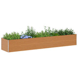 Garden Raised Bed 485 x 100 x 68 cm Galvanised Steel 42017370