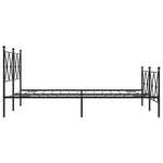 Metal Bed Frame without Mattress with Footboard Black 140x200cm 376521