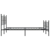 Metal Bed Frame without Mattress with Footboard Black 140x200cm 376521