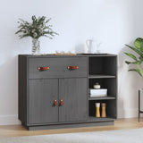 Sideboard Grey 98.5x40x75 cm Solid Wood Pine 820139