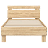 Bed Frame without Mattress with Headboard Sonoma Oak 90x190 cm Single 838563