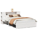 Bookcase Bed without Mattress White 160x200cm Solid Wood Pine 3322364