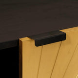 Side Cabinet Black and Gold 90 x 33.5 x 75 cm Solid Mango Wood 4017856