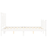 Bed Frame without Mattress White Double Solid Wood Pine 3192142