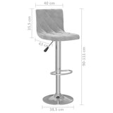 Bar Stools 2 pcs Light Grey Velvet 333687