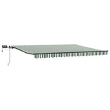 Retractable Awning Green and White 400 x 300 cm 3330724