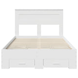 Bed Frame with Headboard White 120 x 190 cm Engineered Wood 3410003