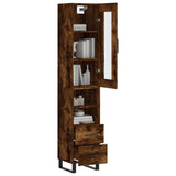 Highboard Smoked Oak 34.5x34x180 cm Engineered Wood 3199326